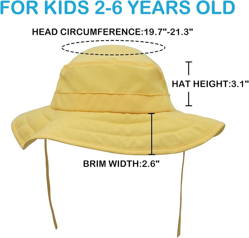 Connectyle Kids Sun Hat for Boys Girls Wide Brim Bucket Hat UPF 50+ Sun Protection Hat Breathable Summer Beach Hat - Image 2